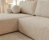 Designer Ecksofa Vanto in Bouclé – Beige – Links