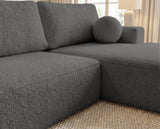 Designer Ecksofa Vanto in Bouclé – Grau – Rechts