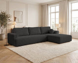 Designer Ecksofa Vanto in Bouclé – Anthrazit – Rechts