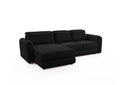 Designer Ecksofa Tino in Strukturstoff – Schwarz – Links