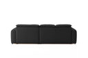 Designer Ecksofa Tino in Strukturstoff – Schwarz – Rechts