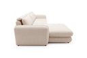 Designer Ecksofa Tino in Strukturstoff – Weiß – Links