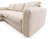 Designer Ecksofa Tino in Strukturstoff – Weiß – Links