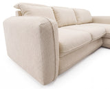 Designer Ecksofa Tino in Strukturstoff – Weiß – Rechts
