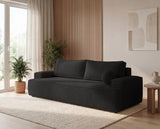 Designer 3 Sitzer Sofa Mira in Bouclé mit Schlaffunktion & Stauraum – Anthrazit