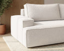 Designer 3 Sitzer Sofa Mira in Bouclé mit Schlaffunktion & Stauraum – Weiß