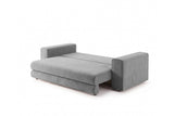 Designer 3 Sitzer Sofa Nilo in Samt mit Schlaffunktion & Stauraum – Grau