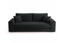 Designer 3 Sitzer Sofa Nilo in Samt mit Schlaffunktion & Stauraum – Schwarz