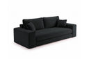 Designer 3 Sitzer Sofa Nilo in Samt mit Schlaffunktion & Stauraum – Schwarz