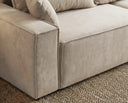 Designer 3 Sitzer Sofa Rego in Samt mit Schlaffunktion & Stauraum – Beige