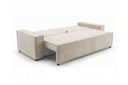 Designer 3 Sitzer Sofa Rego in Samt mit Schlaffunktion & Stauraum – Beige