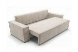 Designer 3 Sitzer Sofa Rego in Samt mit Schlaffunktion & Stauraum – Beige
