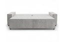 Designer 3 Sitzer Sofa Rego in Samt mit Schlaffunktion & Stauraum – Hellgrau