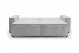 Designer 3 Sitzer Sofa Rego in Samt mit Schlaffunktion & Stauraum – Hellgrau