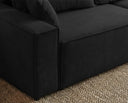 Designer 3 Sitzer Sofa Rego in Samt mit Schlaffunktion & Stauraum – Schwarz