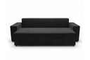 Designer 3 Sitzer Sofa Rego in Samt mit Schlaffunktion & Stauraum – Schwarz