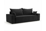 Designer 3 Sitzer Sofa Rego in Samt mit Schlaffunktion & Stauraum – Schwarz