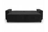 Designer 3 Sitzer Sofa Rego in Samt mit Schlaffunktion & Stauraum – Schwarz