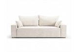 Designer 3 Sitzer Sofa Rego in Samt mit Schlaffunktion & Stauraum – Weiß