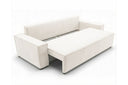 Designer 3 Sitzer Sofa Rego in Samt mit Schlaffunktion & Stauraum – Weiß