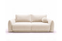 Designer 3 Sitzer Sofa Nora in Samt mit Schlaffunktion & Stauraum – Beige
