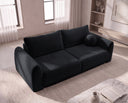 Designer 3 Sitzer Sofa Nora in Samt mit Schlaffunktion & Stauraum – Schwarz