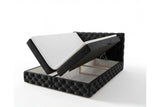 Boxspringbett Castella Samt mit Stauraum – Schwarz