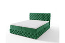 Boxspringbett Castella Samt mit Stauraum – Grün