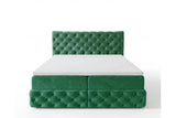 Boxspringbett Castella Samt mit Stauraum – Grün