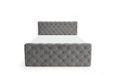 Boxspringbett Adora Samt mit Stauraum – Grau