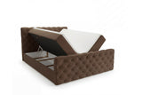 Boxspringbett Adora Samt mit Stauraum – Braun
