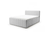 Boxspringbett Elin Samt mit Stauraum – Hellgrau
