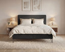 Boxspringbett Selina Slim Bouclé mit Stauraum – Anthrazit