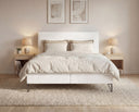 Boxspringbett Selina Slim Bouclé mit Stauraum – Weiß