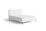 Boxspringbett Selina Slim Bouclé mit Stauraum – Weiß
