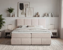 Boxspringbett Laguna Stoff mit Stauraum – Beige