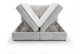 Boxspringbett Laguna Stoff mit Stauraum – Hellgrau