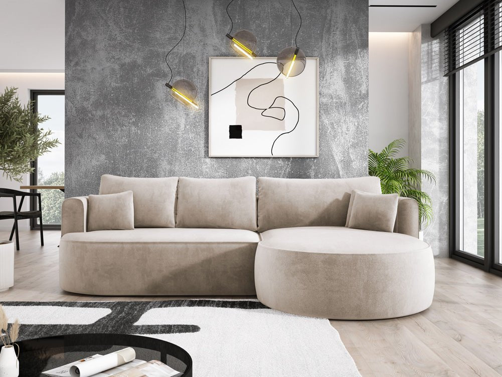 Designer L-bank Lucca in Fluweel