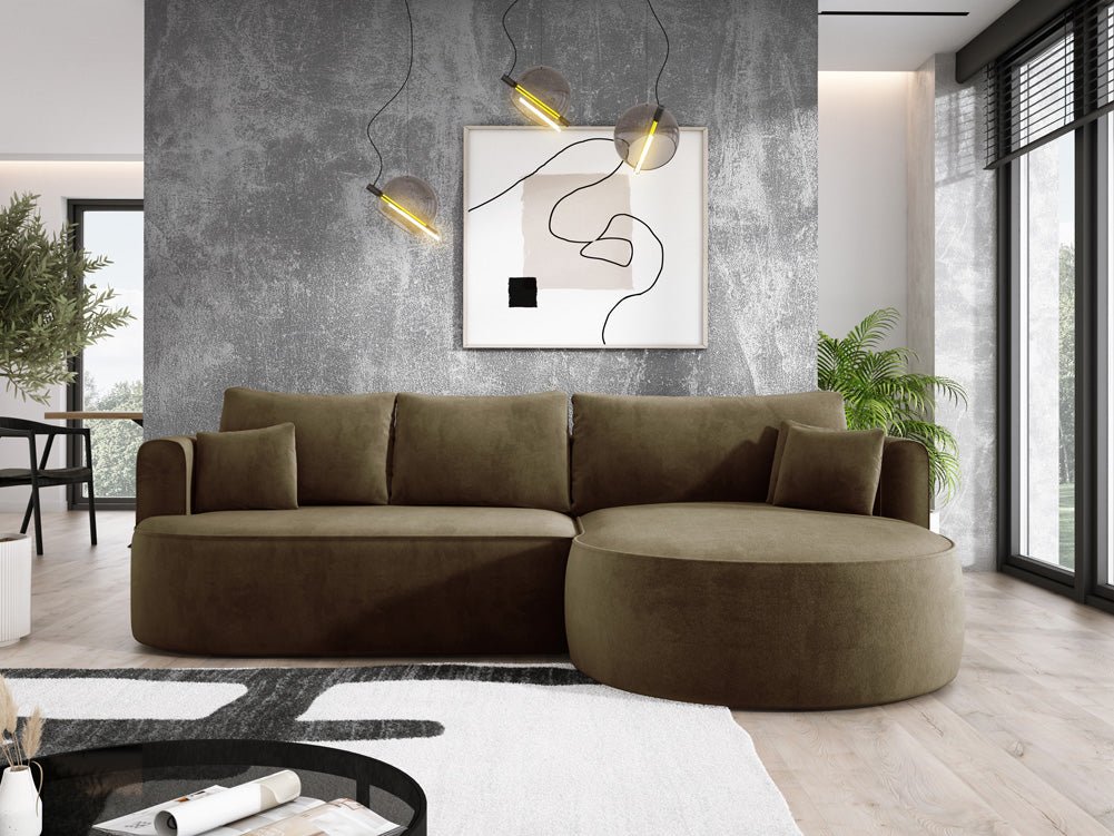 Designer L-bank Lucca in Fluweel