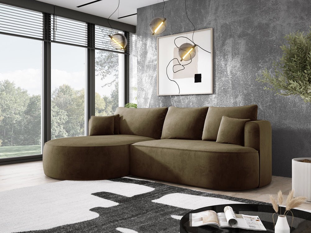 Designer L-bank Lucca in Fluweel