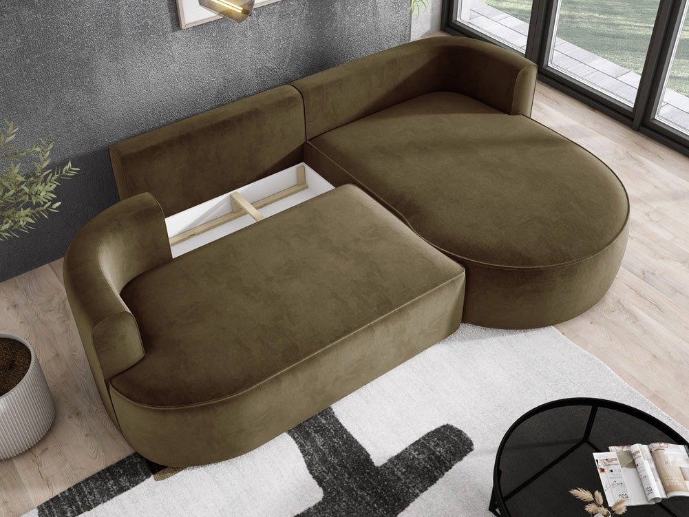 Designer L-bank Lucca in Fluweel
