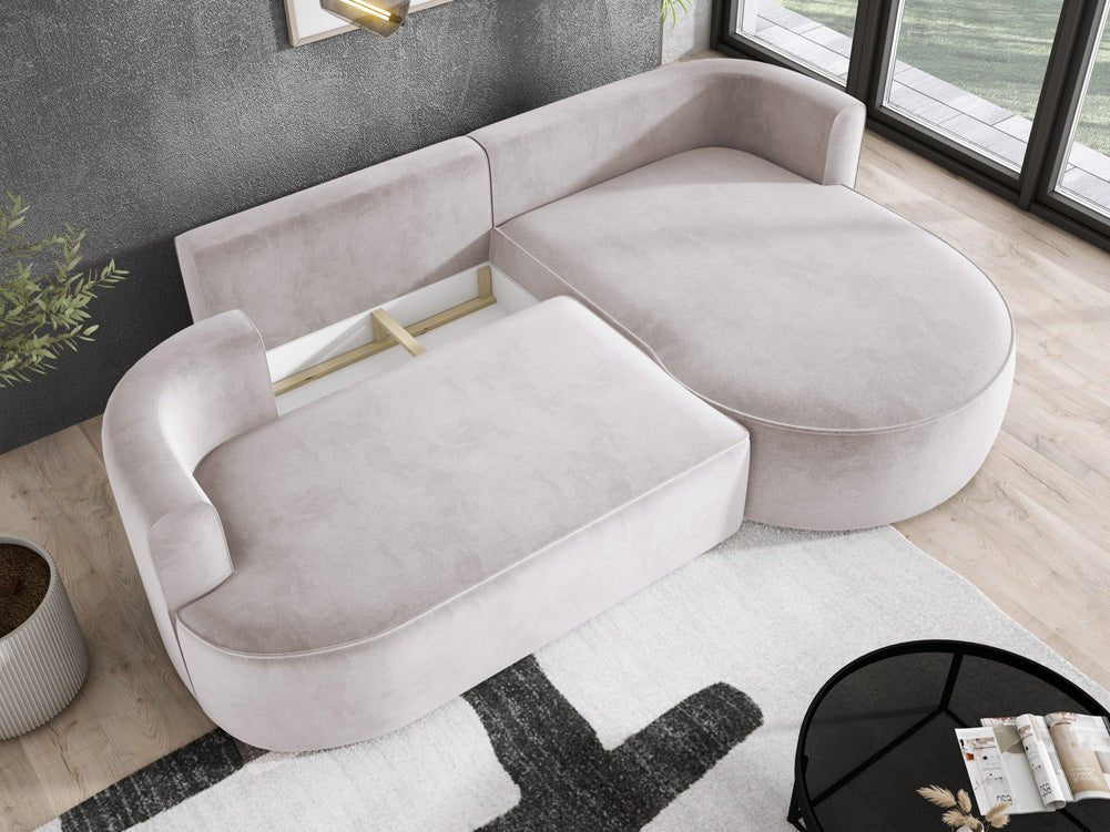 Designer L-bank Lucca in Fluweel