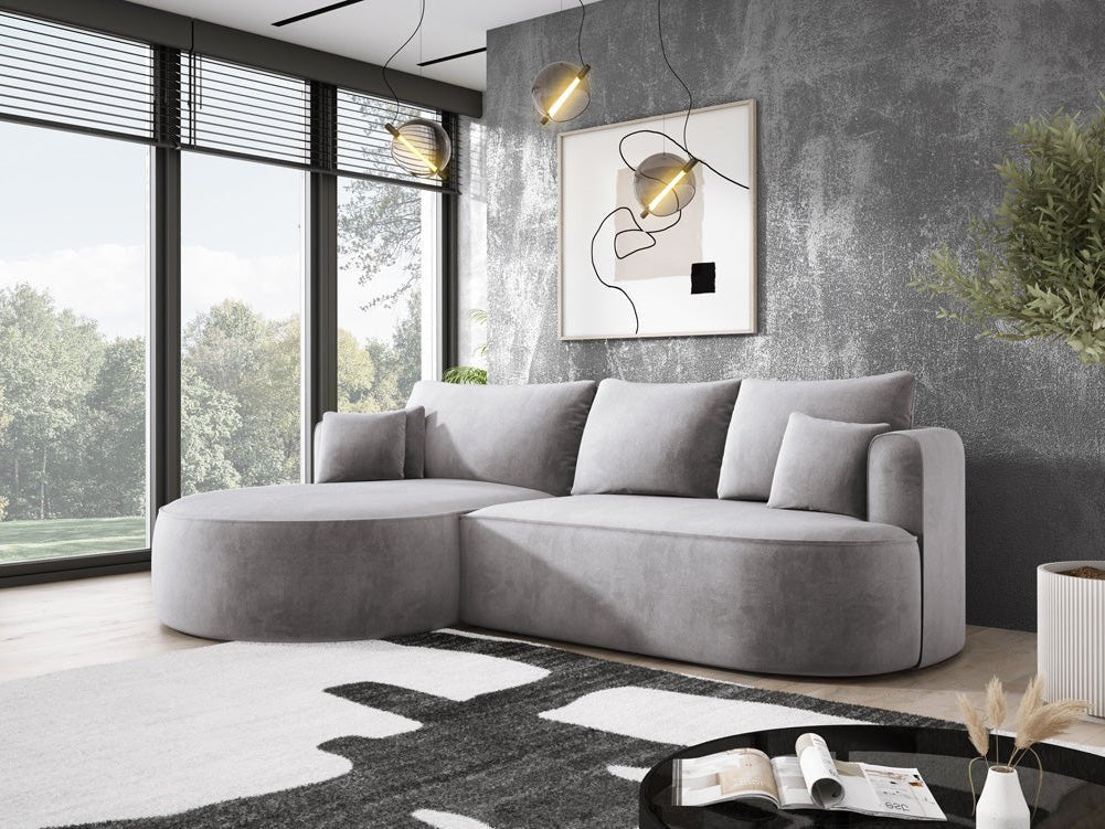 Designer L-bank Lucca in Fluweel
