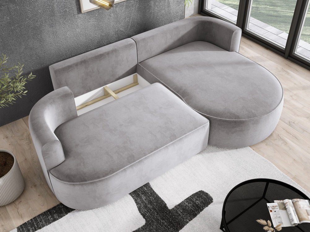 Designer L-bank Lucca in Fluweel