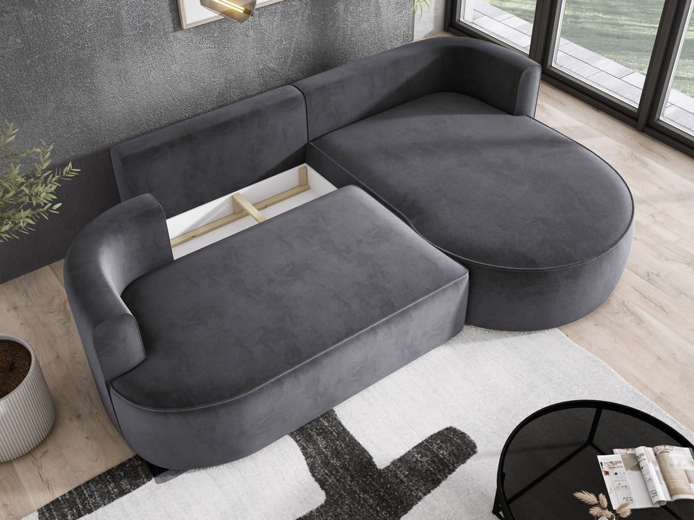 Designer L-bank Lucca in Fluweel