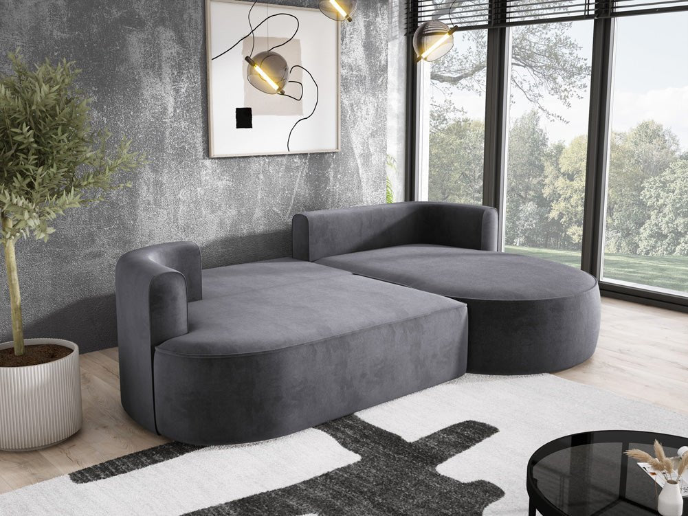 Designer L-bank Lucca in Fluweel