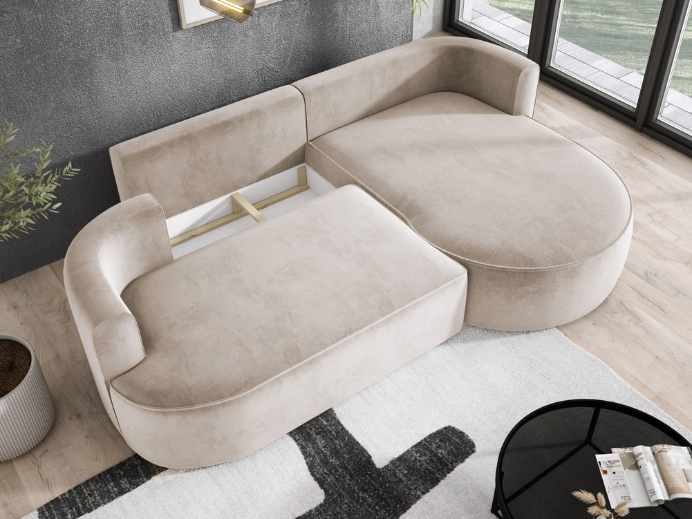 Designer L-bank Lucca in Fluweel