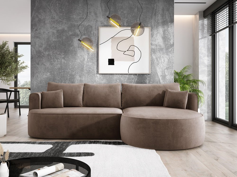 Designer L-bank Lucca in Fluweel