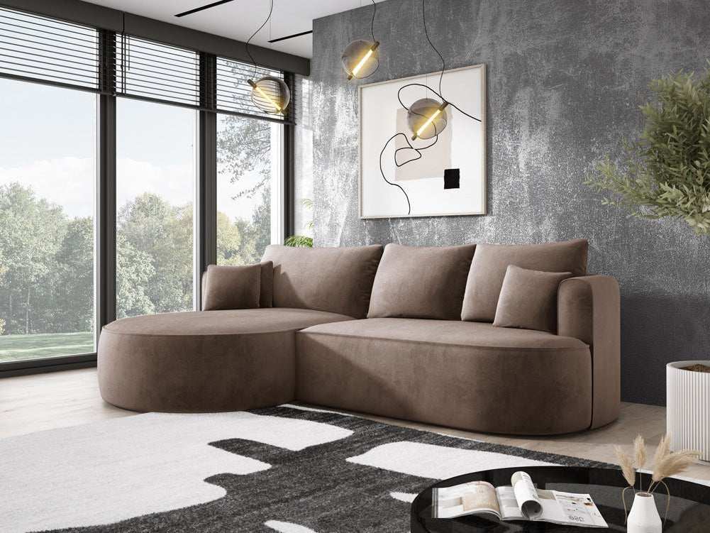 Designer L-bank Lucca in Fluweel