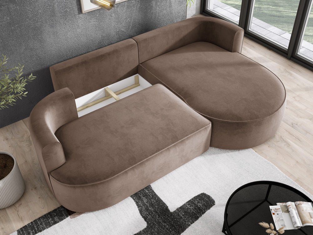Designer L-bank Lucca in Fluweel